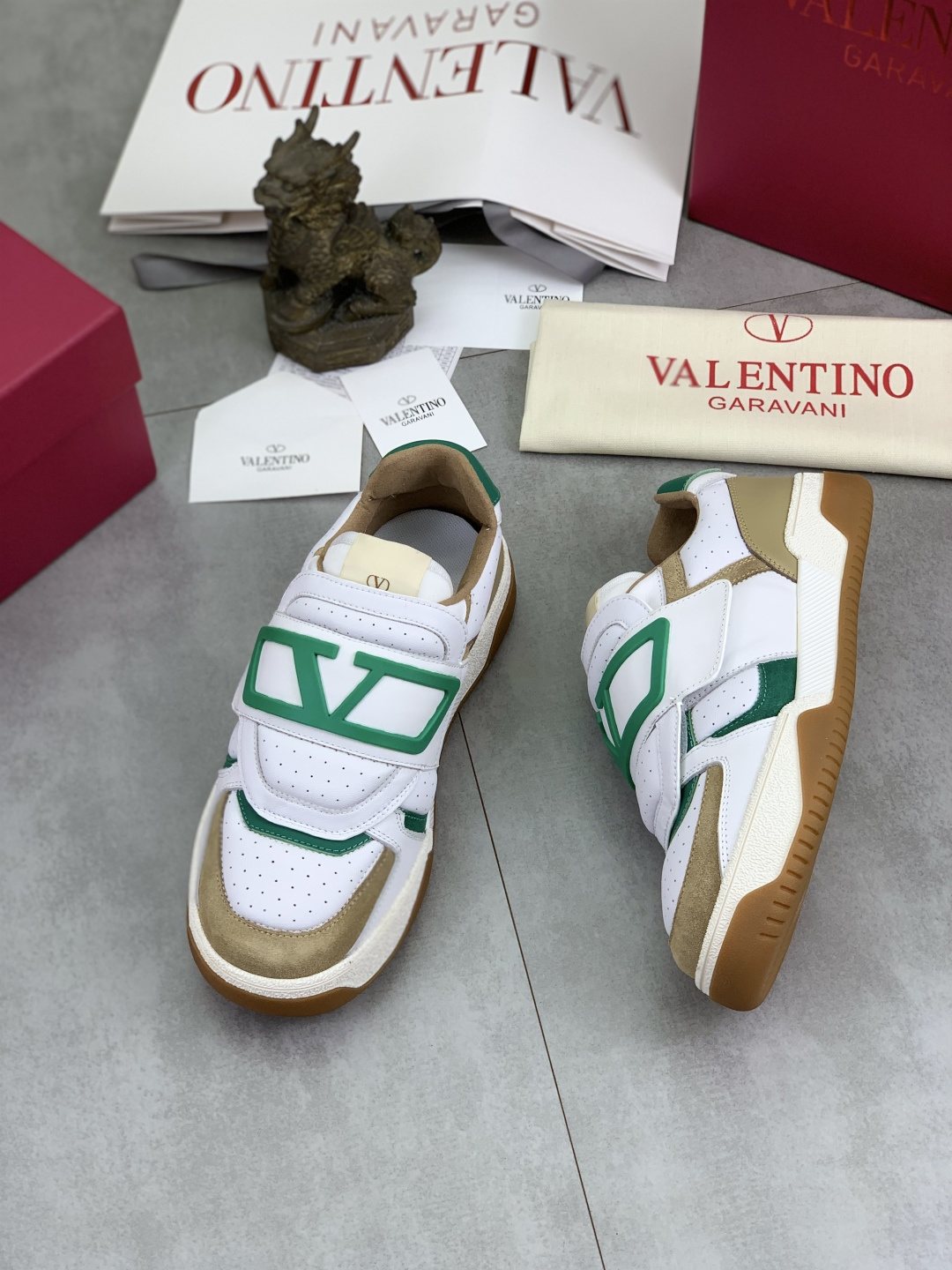 Valentino Double-Strap Low-Top Sneakers — front